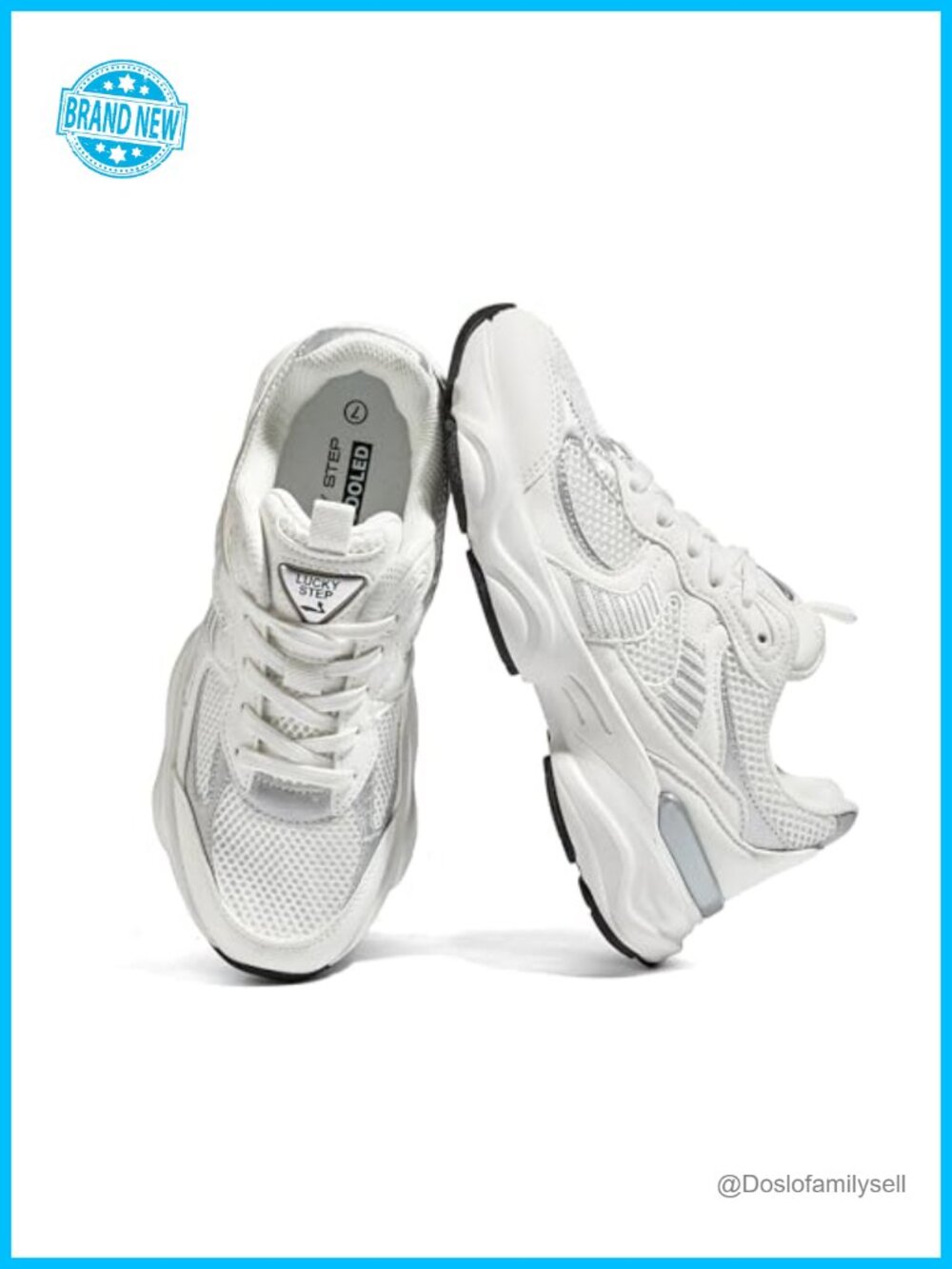 Platform Chunky Fashion Sneakers Lace-Up Breathable Mesh Athletic Tennis Shoes